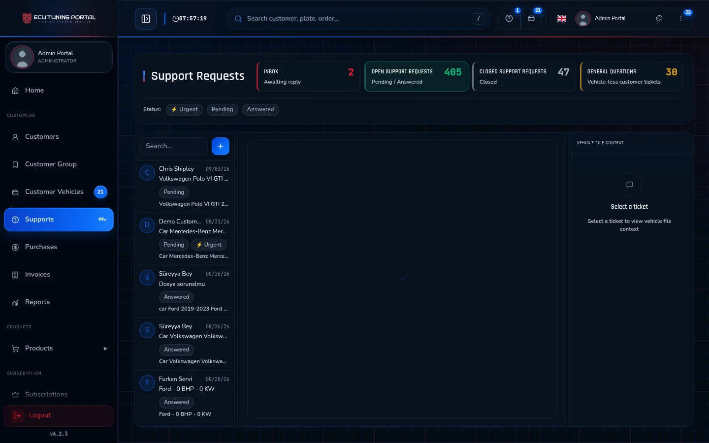 Support ticket system